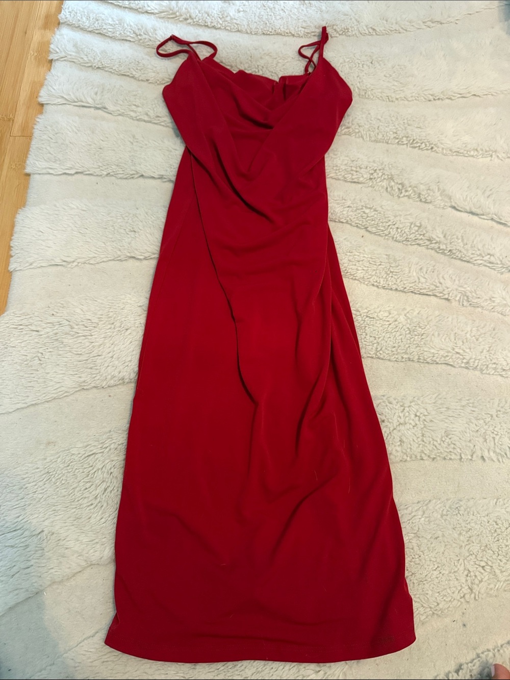 Forever 21 Red Cowl Neck Midi Slip Dress